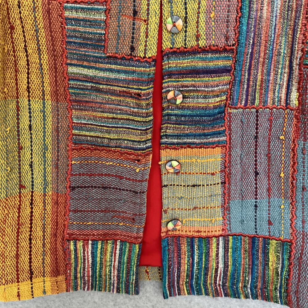 Travelsmith Patchwork Woven Jacket Small Textured… - image 4